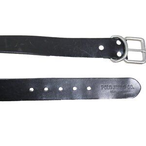 Vtg POLO Jeans Co Ralph Lauren Black Leather Belt Silver Buckle Size 38 Italy